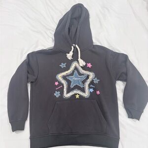 Aelfric Eden Denim Star Appliqué Hoodie